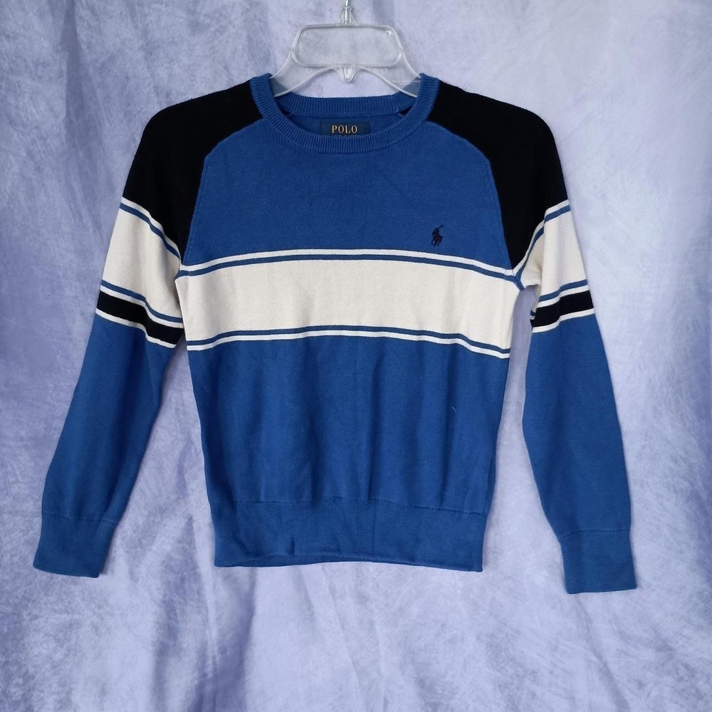 Polo Ralph Lauren Boys Colorblock Striped Crewneck Sweater